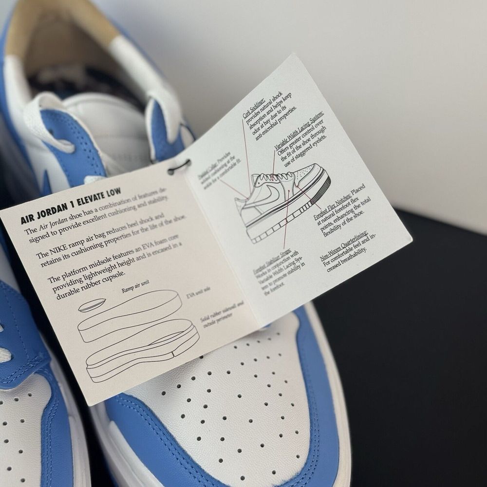 Nike Air Jordan 1 UNC Low Elevate University Blue 12 WMNS‎ / 10.5 MEN DQ3698-141 - Picture 10 of 15